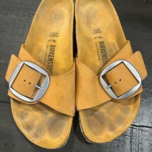 Birkenstock Orange/Tan Footbed Sandals